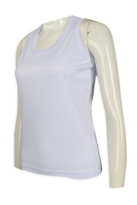 VT212 訂做白色女款修身背心T恤   背心T恤hk中心    白色  回收環保紗